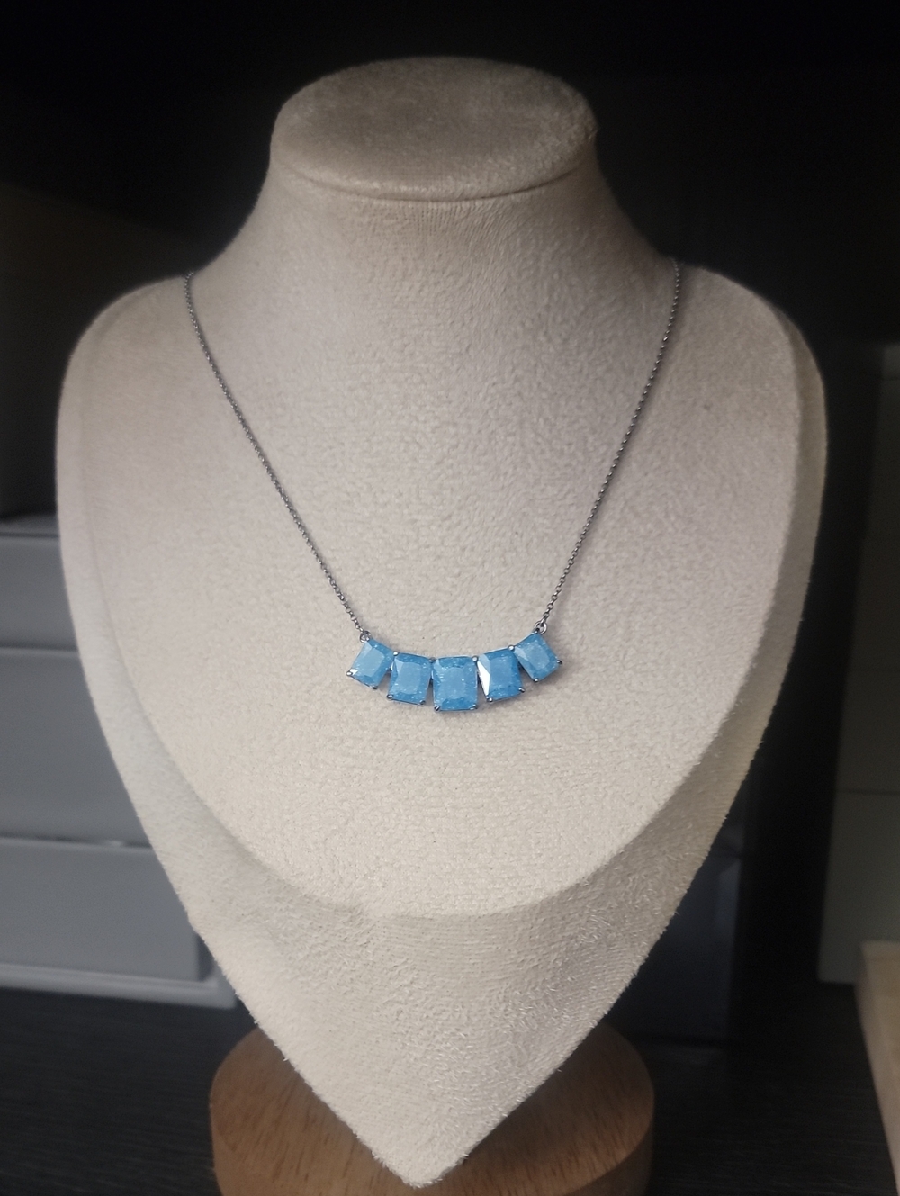 Sky Blue Gemstone Silver Necklace
